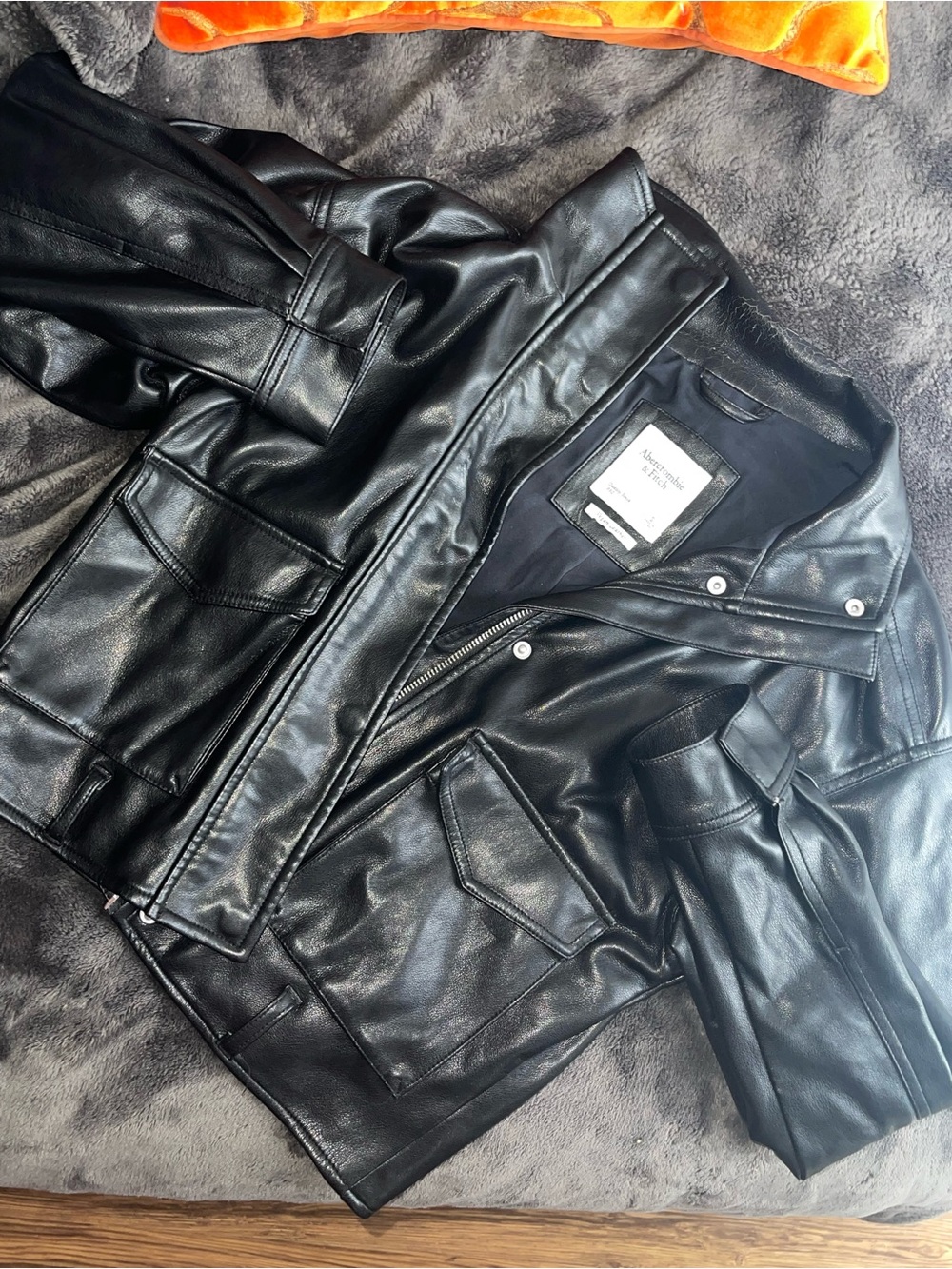Abercrombie & Fitch Black Vegan Leather Moto Jacket